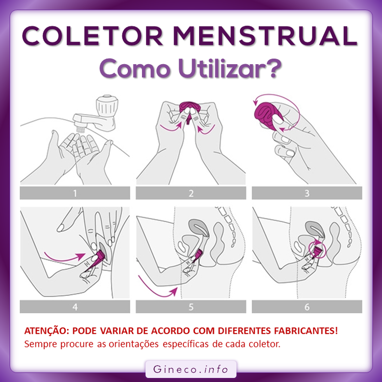 Coletor menstrual de silicone medicinal, ecológico